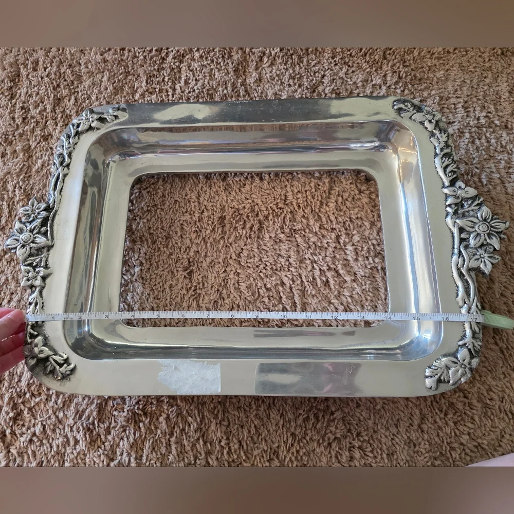 Vintage Pewter Casserole Tray Silver Tone Home Dinner Serveware By Oliveri S.A.